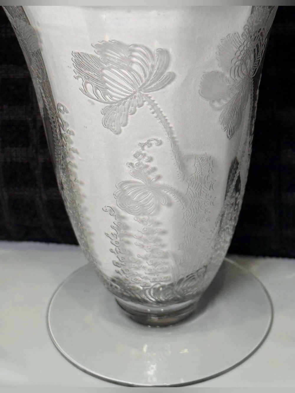 1930 Cambridge Glass Etched Gloria Clear
Footed Tumbler Floral Stem 3130 RARE - Picture 6 of 11